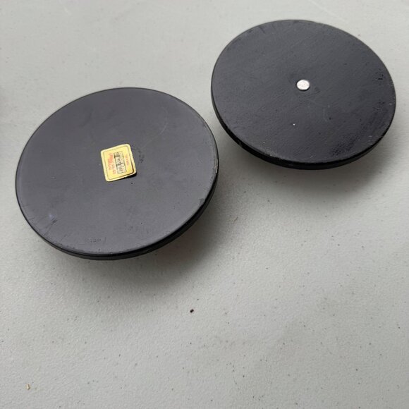 Vintage Mosaic Candle Sticks Black Metal Natural stone Made in Israel - Picture 8 of 8